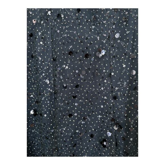 JS Collections dress Alyssa godet cocktail glitter sequins navy blue size 10 - Picture 3 of 8